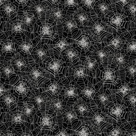CG7786-BLK Black Spider Webs Glow in the Dark Fabric - Bad Blood Yardage