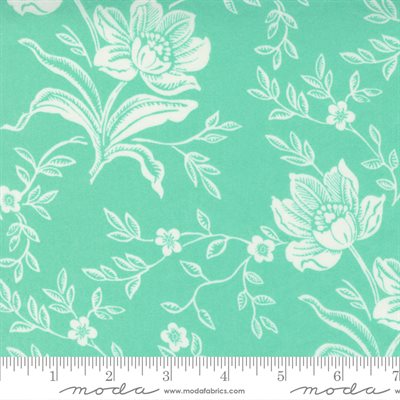 Image of Woodcut Floral 108" - Aqua Bolt
