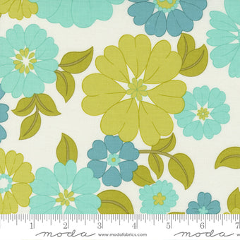 Flower Power - Blooming Blossoms in Cloud Aqua - 533710-21 Yardage