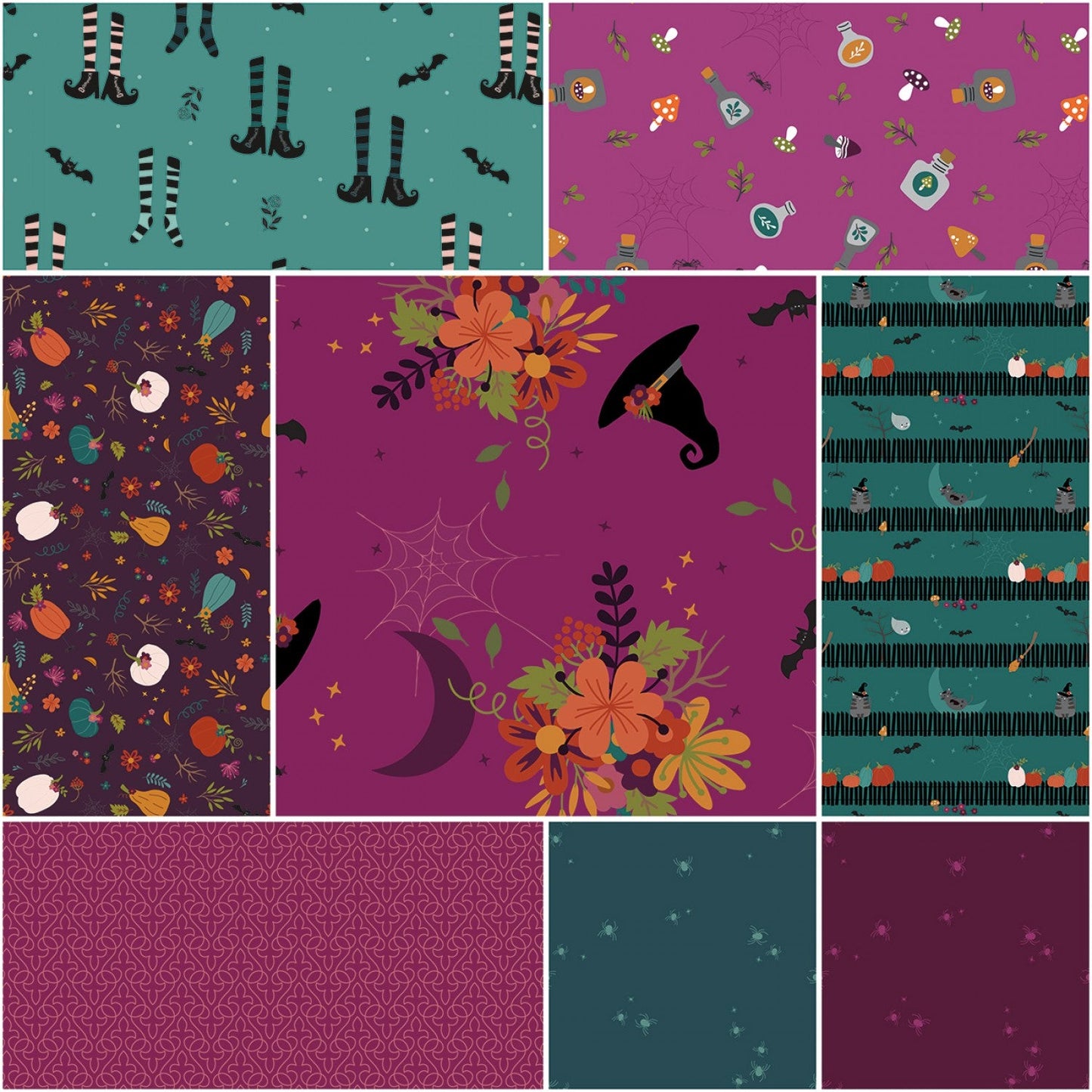 Image of Little Witch 1 Yard Bundle Magenta - 8 Pcs