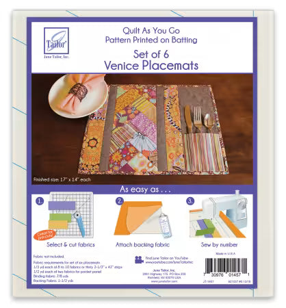 Image of June Taylor Quilt As You Go Placemat Venice Pattern