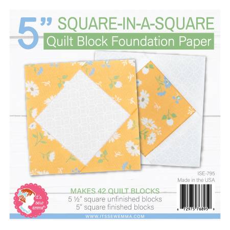 Image of 5in Square in a Square Quilt Block Foundation Paper