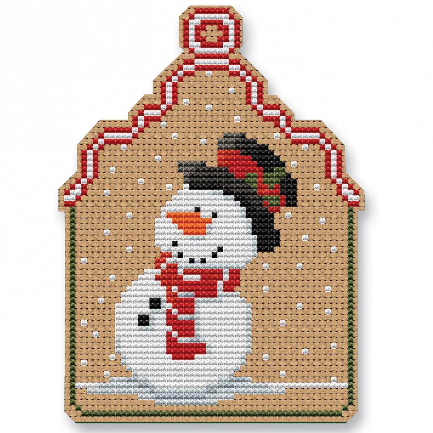 Image of Christmas Snowman Ornament Cross Stitch